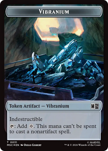 Angel (020) // Vibranium (031) Double-Sided Token (Surge Foil) [Marvel Super Heroes Commander Tokens]