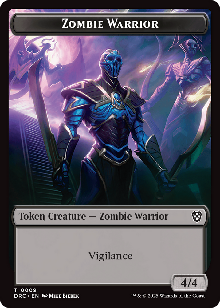 Zombie Army // Zombie Warrior Double-Sided Token [Aetherdrift Commander Tokens]