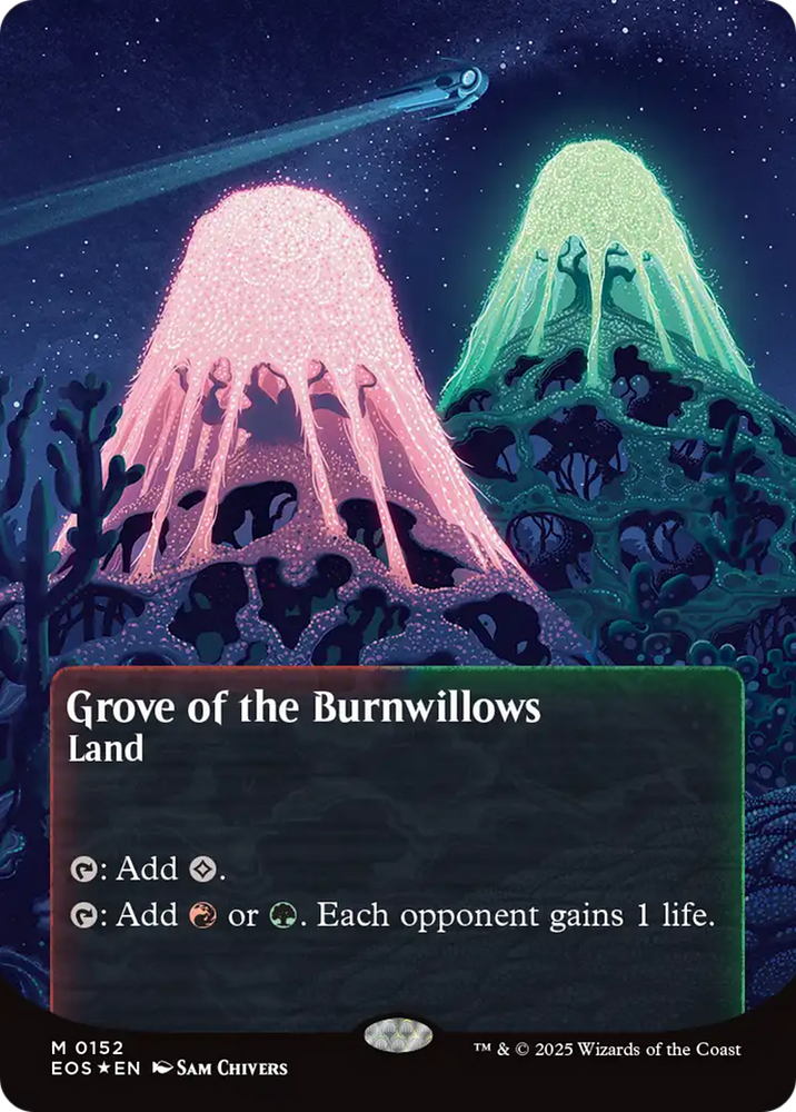 Grove of the Burnwillows (0152) (Borderless) (Galaxy Foil) [Edge of Eternities: Stellar Sights]