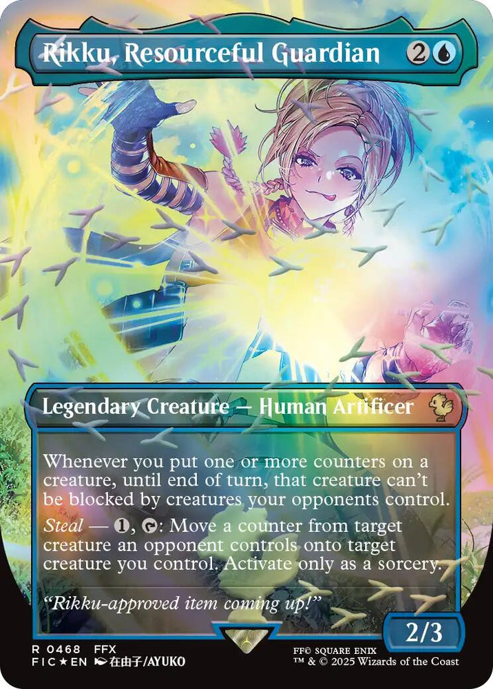 Rikku, Resourceful Guardian (Borderless) (Chocobo Track Foil) [FINAL FANTASY Commander]