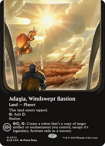 Adagia, Windswept Bastion (Borderless) (Galaxy Foil) [Edge of Eternities]