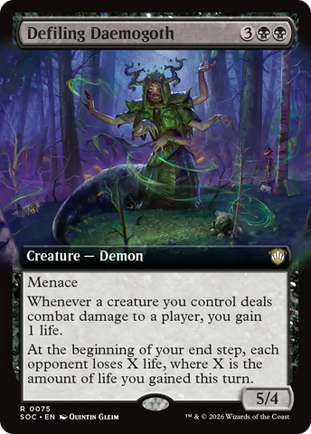 Defiling Daemogoth (Extended Art) [Secrets of Strixhaven Commander]