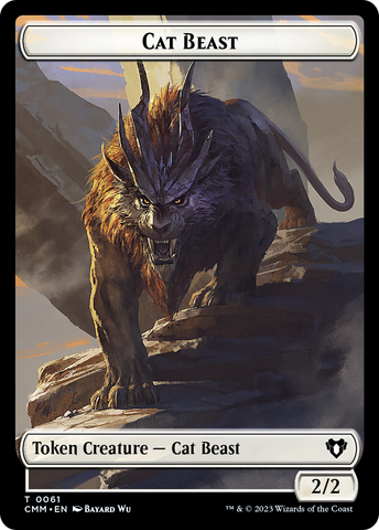 Cleric // Cat Beast Double-Sided Token [Commander Masters Tokens]
