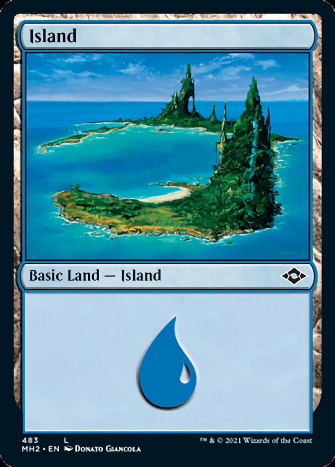 Island (483) (Foil Etched) [Modern Horizons 2]