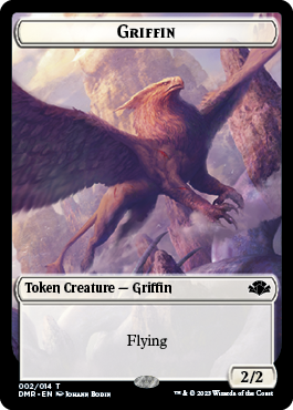 Zombie // Griffin Double-Sided Token [Dominaria Remastered Tokens]